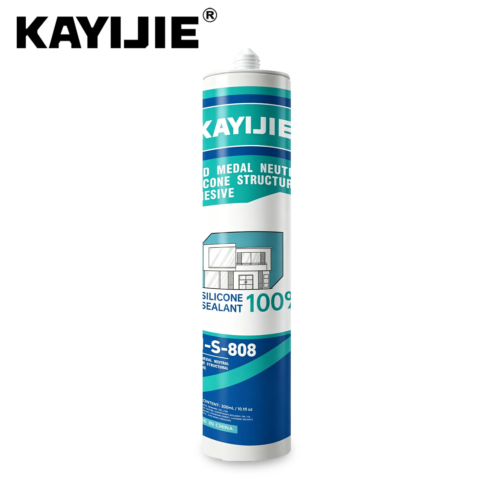 KAYIJIE-SI-S-808-Neutral Silicone Sealant, Transparent Anti-mold Glass Glue for Curtain Wall & Sunroom