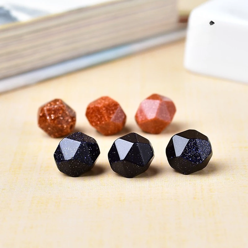 

Blue sandstone gold sandstone faceted diamond surface loose beads