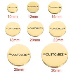 New Wholesale 20piece/lot Size 10/15/20/25/30mm Mirror Polished Rose Gold Color Stainless Steel Round Discs Stamping Blanks For