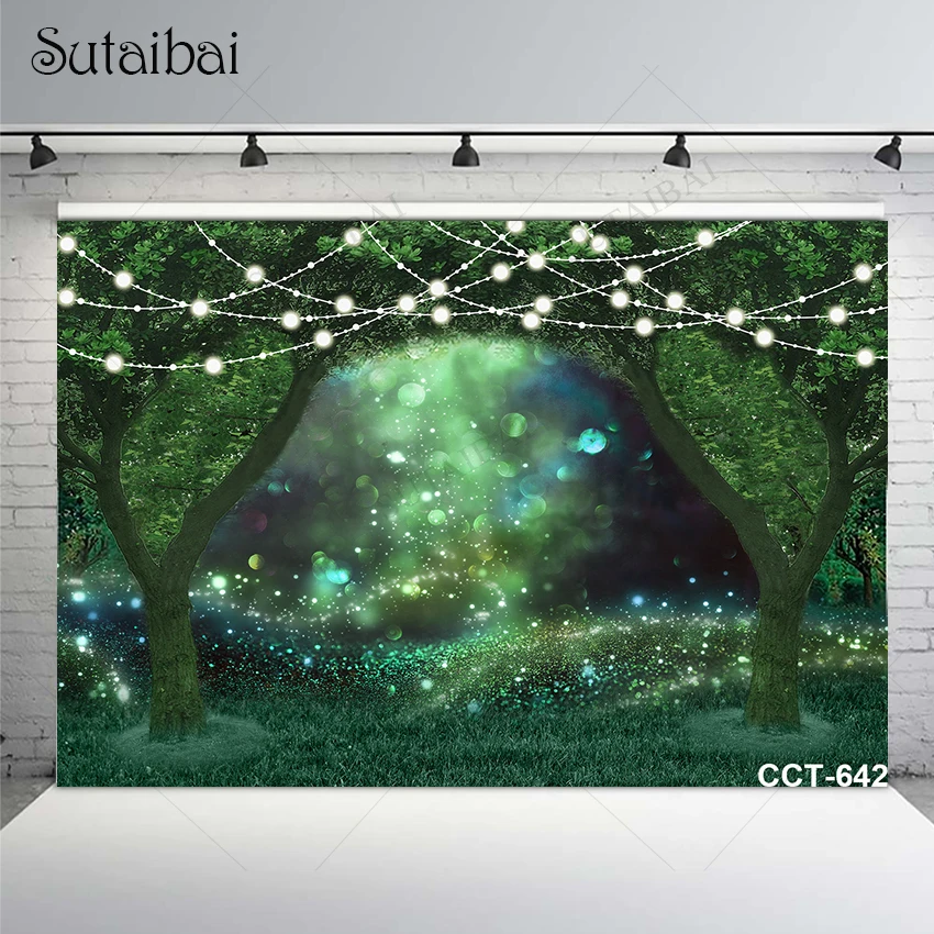 

Green Nature Scenery Backgrounds Glitter Spots Dots Lawn Newborn Baby Showers Kid Portrait Head Shoot Photo Studio Banner Poster