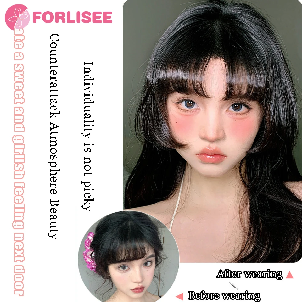 FORLISEE Cosplay Wig Female Princess Cut Bangs Long Straight Hair New Japanese Ji Hair Thin Breathable Lolita Wig