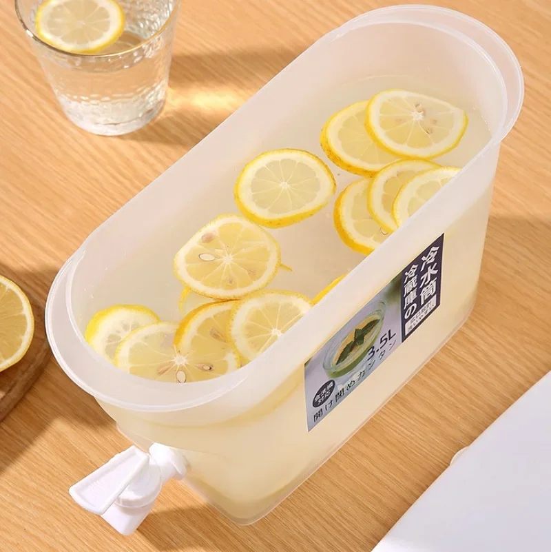 3.5L Freezer Water Jug Cold Lemon Juice Pitcher Beverage Drink Water Dispenser Drinkware Leak Free Refrigerator Water Kettles