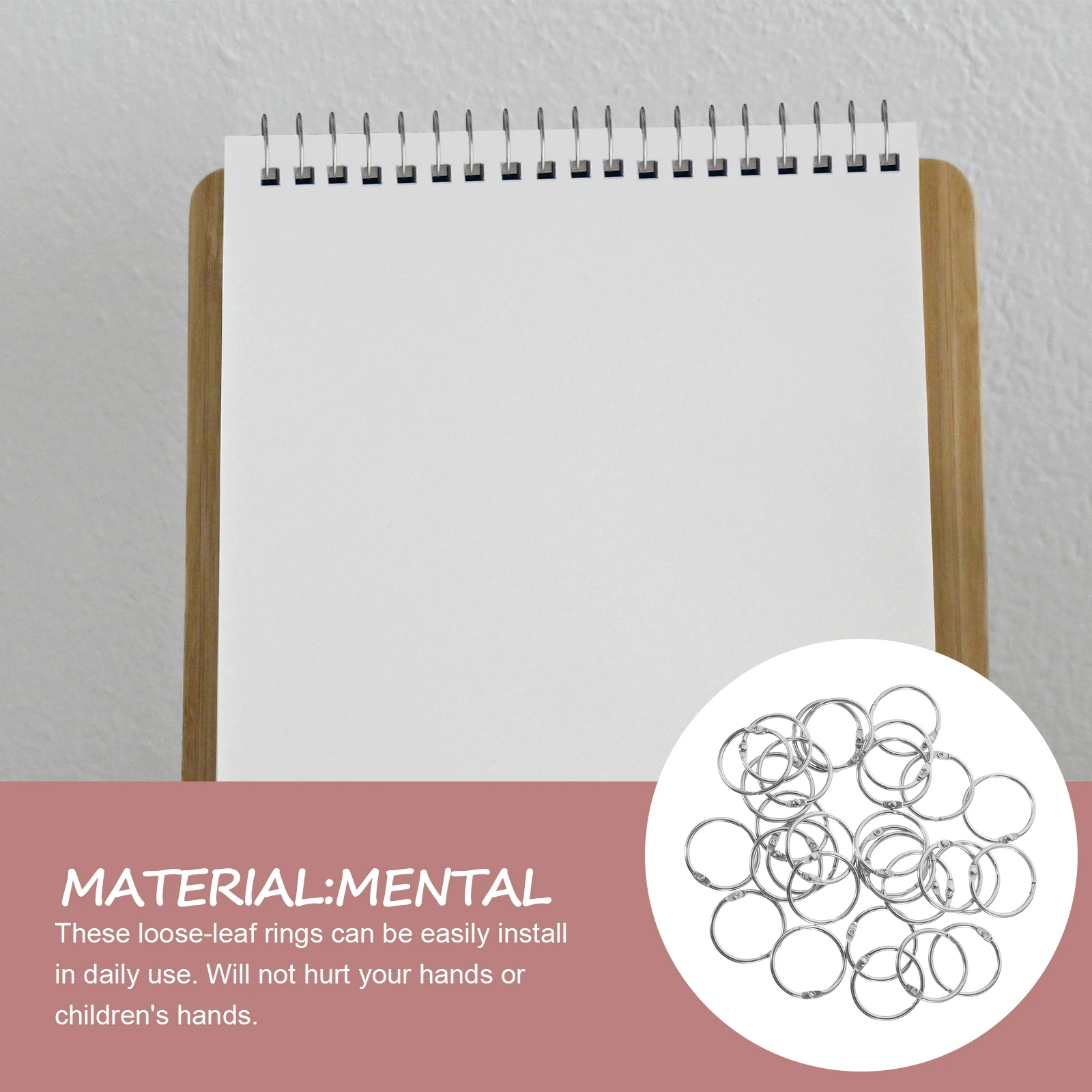 50pcs Metal Book Loose Leaf Binder Rings For Notebook Diy Office School Use Flash Card Ring Clasps Reusable Binding