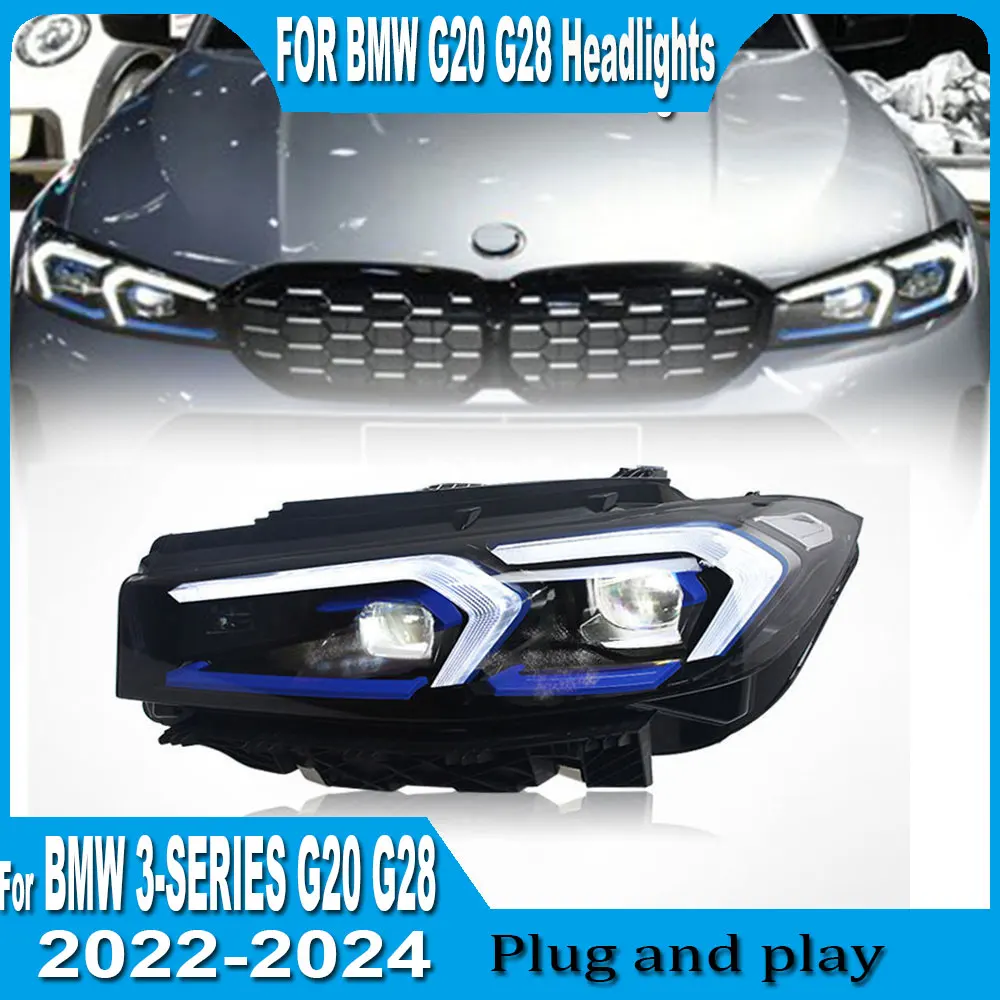 

LED Headlights for BMW G20 G28 Car HeadLamp Assembly 2022 2023 2024 320i 325i 330 Turn Signal High Beam Angel Eye Projector Lens