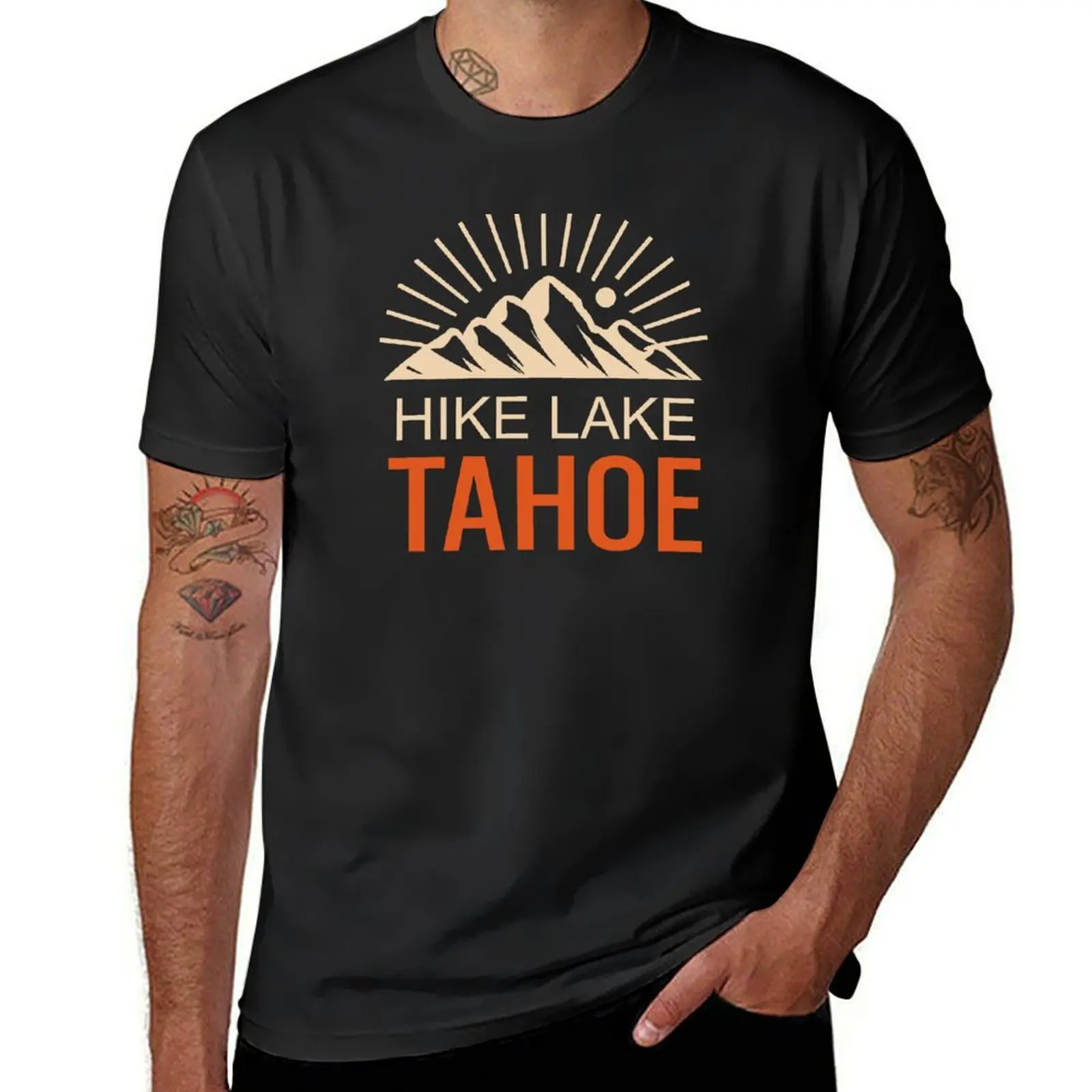 Hike Lake Tahoe Sunburst T-Shirt customs design your own oversizeds mens workout shirts