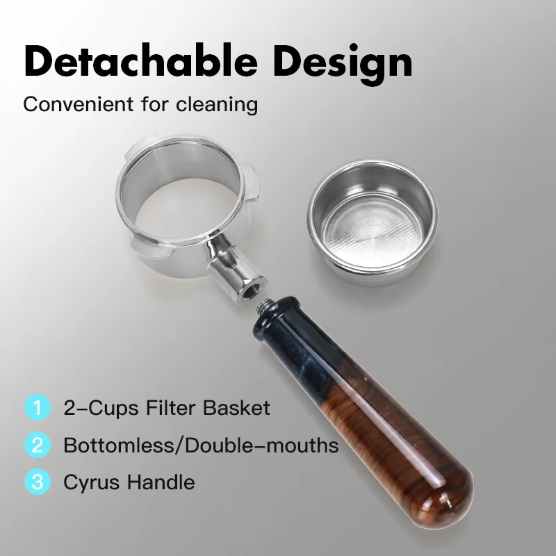 Portafiltro sin fondo para café, doble boquilla, 54mm, acero inoxidable, accesorios para máquina de café expreso Breville serie 8, herramientas para barista