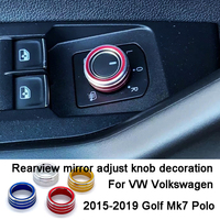 Rearview Mirror Adjustment Knob Decoration Cover Aluminium Alloy Car Stickers For VW Volkswagen Golf Mk7 Polo 2015-2019 Switch T