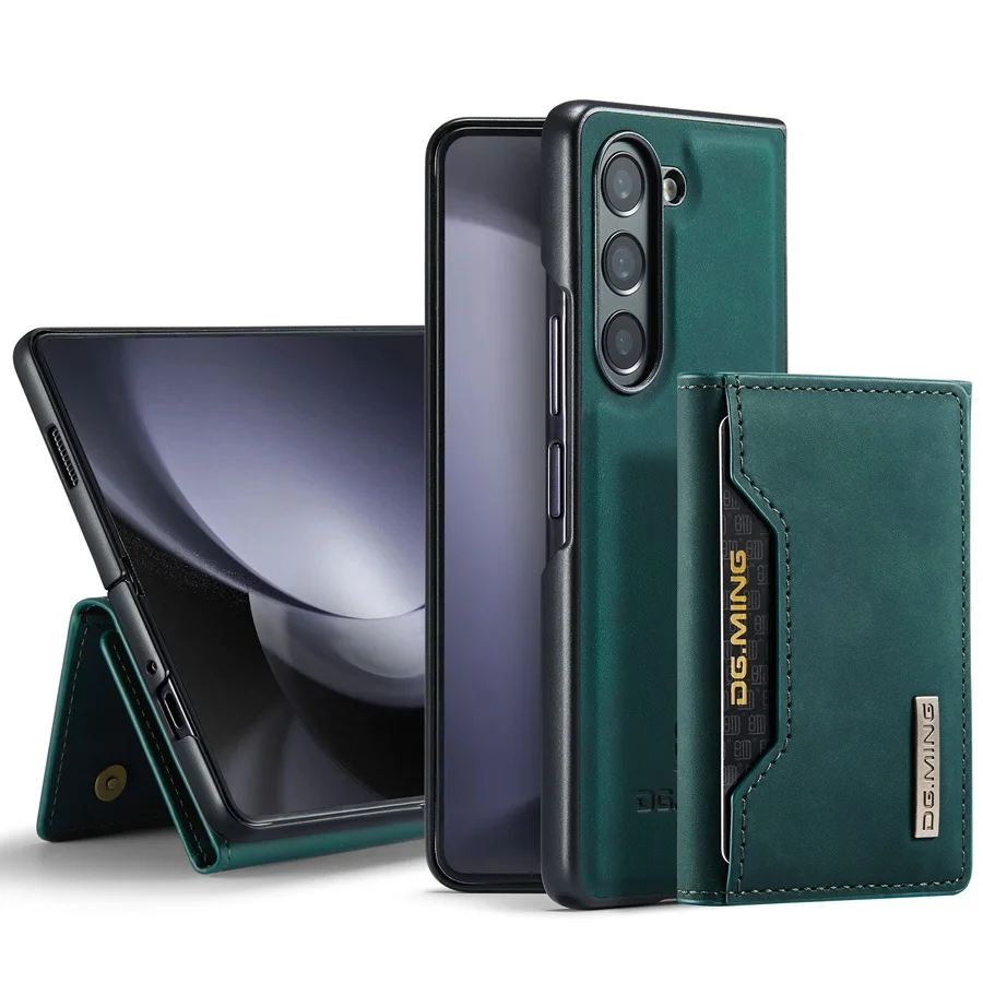 

Оригинальный роскошный кожаный чехол для телефона Z Fold 3, 4, 5, съемная задняя крышка, ретро-кошелек, брендовый чехол