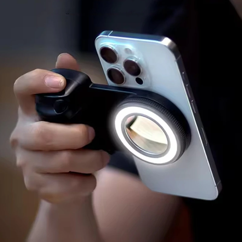 

Magnetic Mobile Phone Grip for MagSafe Bluetooth Shutter Phone Camera Handle Grip Lamp Selfie Stablizer Fill Light for iPhone