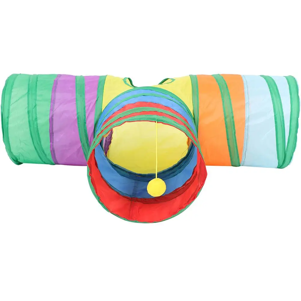 

Rabbit Tunnel Polyester Small Animal Hideout Guinea Pig Tunnels Foldable Durable Indoor Bunny Toys Ferret Play House Storage