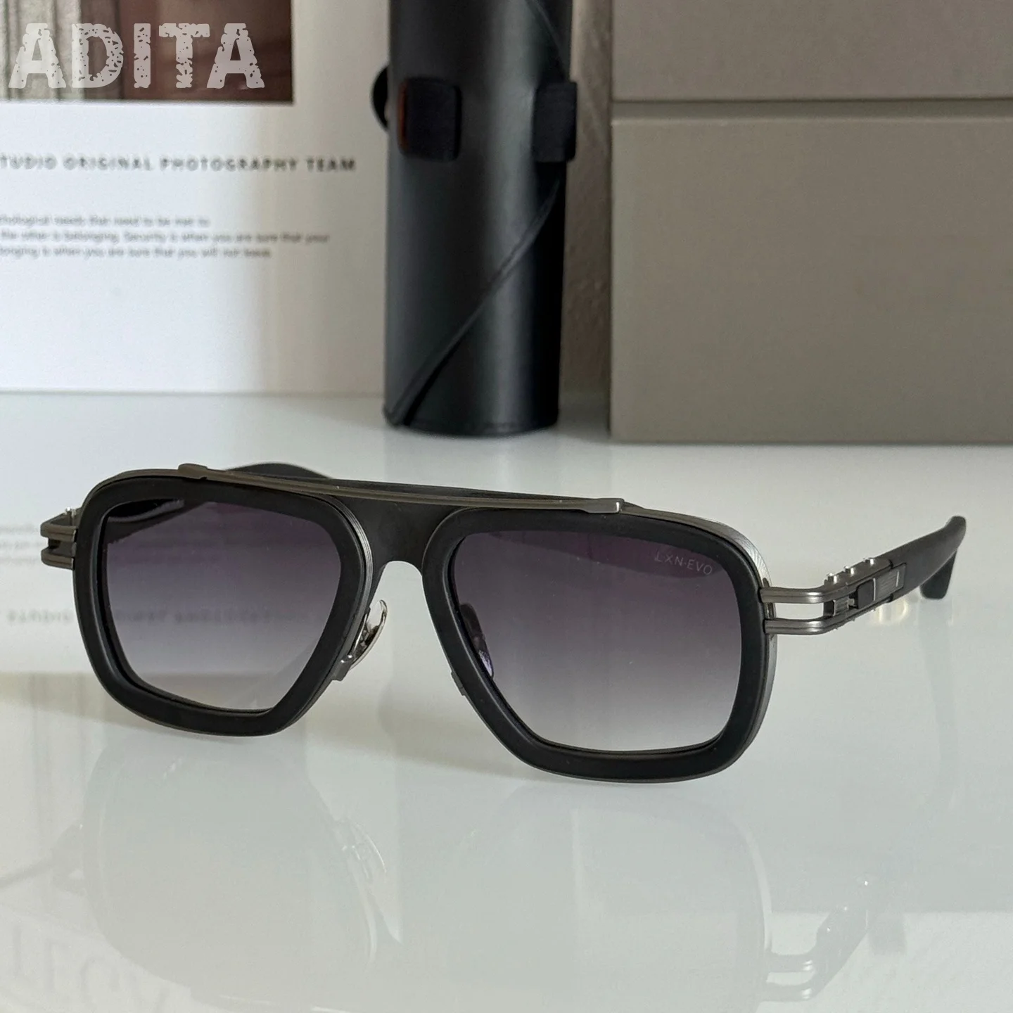 ADITA LXN EVO Top Hoge Kwaliteit Zonnebrillen voor Heren Titanium Stijl Modieus Design Zonnebrillen voor Dames met doos