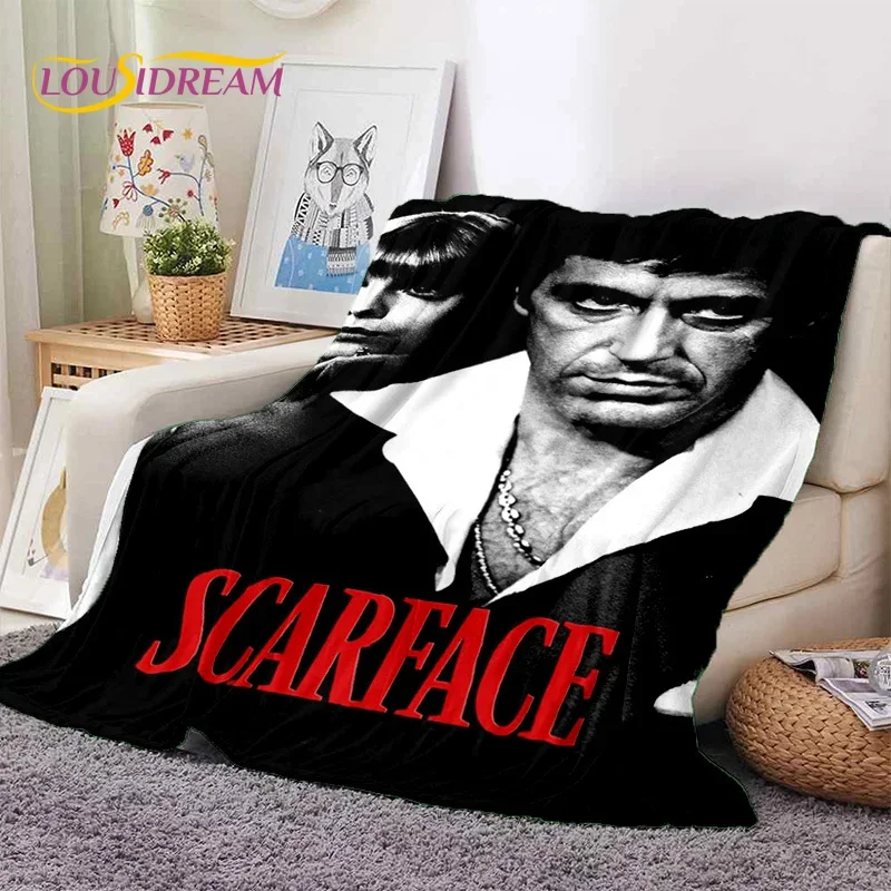 

Scarface Tony 3D Printing Movie Soft Flannel Blanket for Beds Bedroom Sofa Picnic,Throw Blanket for Cover Outdoors Leisure Gift