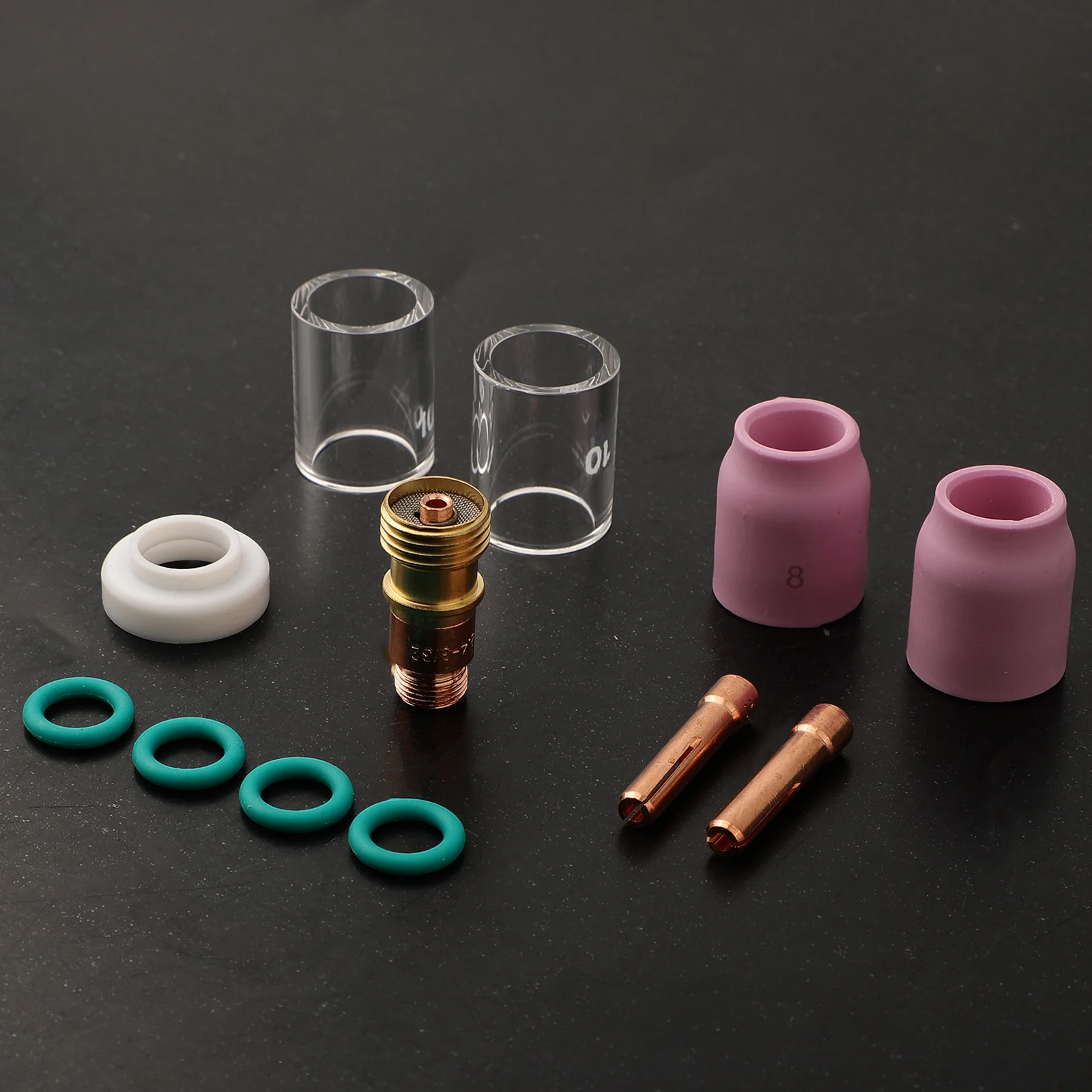 

12pcs TIG Welding Torch Equipment Gas Glass Kit # 10 Heat 702079 Accessories Consumables For WP-17/18/26 Useful