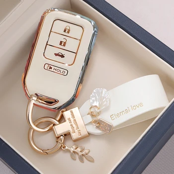 Funda de TPU con 4 botones para mando a distancia de coche, funda para Honda Accord EX EXL Civic Crv Hrv Pilot Ridgeline 2016 -2018 Pocketor