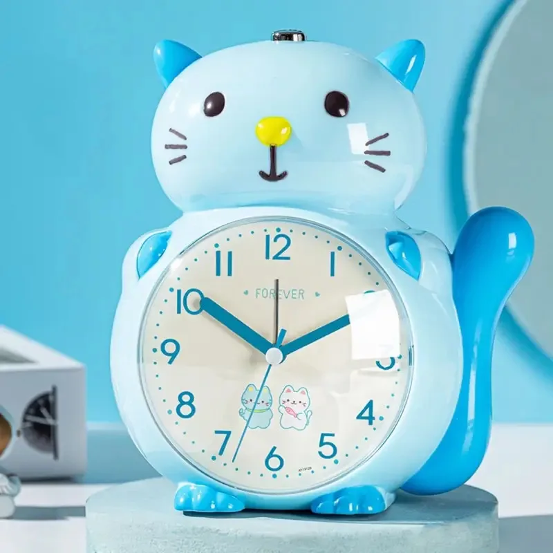 Cartoon Electronic Desk Clock Music Dinosaur Shaped Tabletop Clock with Night Light Battery Powered Children Alarm Clock