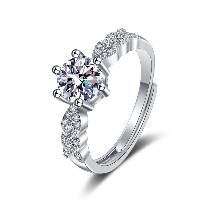 New Moissanite 925 Sterling Silver Ring for Women Wedding Jewelry Engagement Charm Party Fashion Gift Top Quality Ring view 5