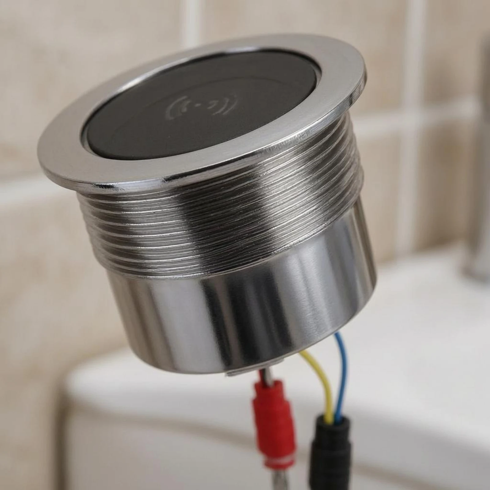 

Sensor Flush Button Wired Pneumatic Flush Button Bathroom Hardware Replacement Easy Installation