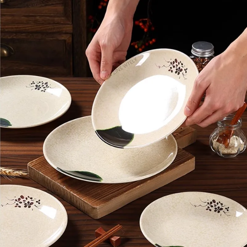 1PC Food Grade Plastic Tableware Not Easily Broken Melamine Dinner Plates Restaurant Barbecue Steak Plates Kitchen Dinnerware
