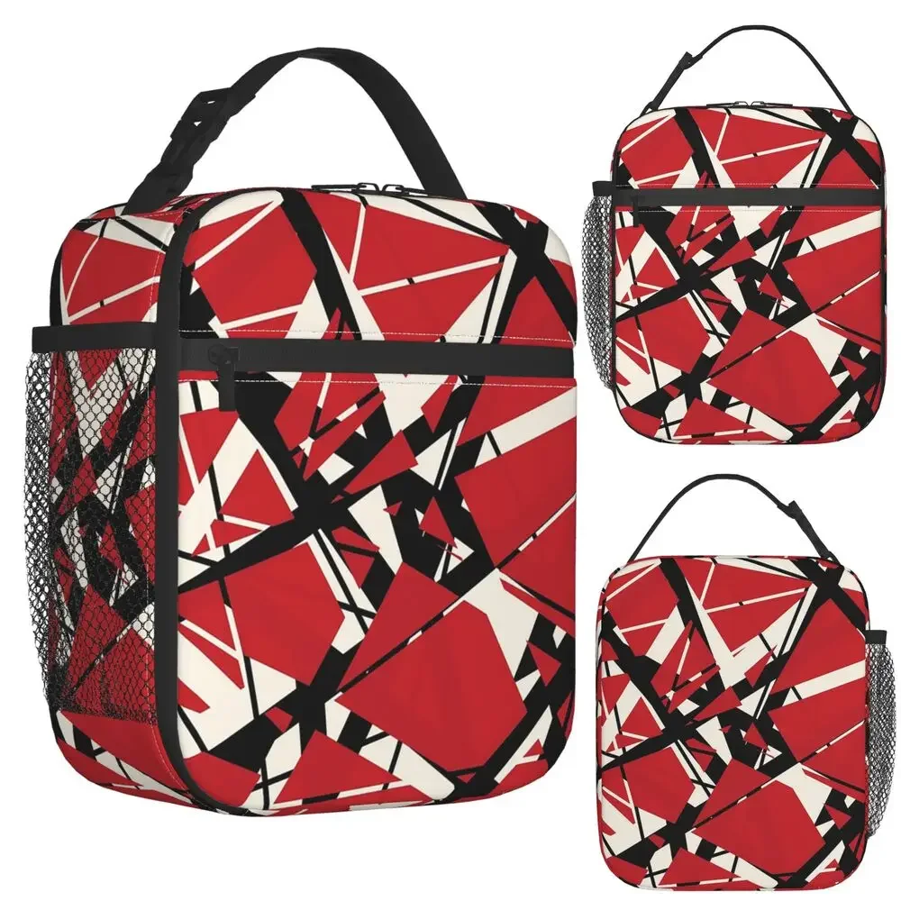 EVH Authentic Stripes Van Halen (red) Insulated Lunch Bag for Kids School Cooler Thermal Food Box Tote Lunch Boxes Container