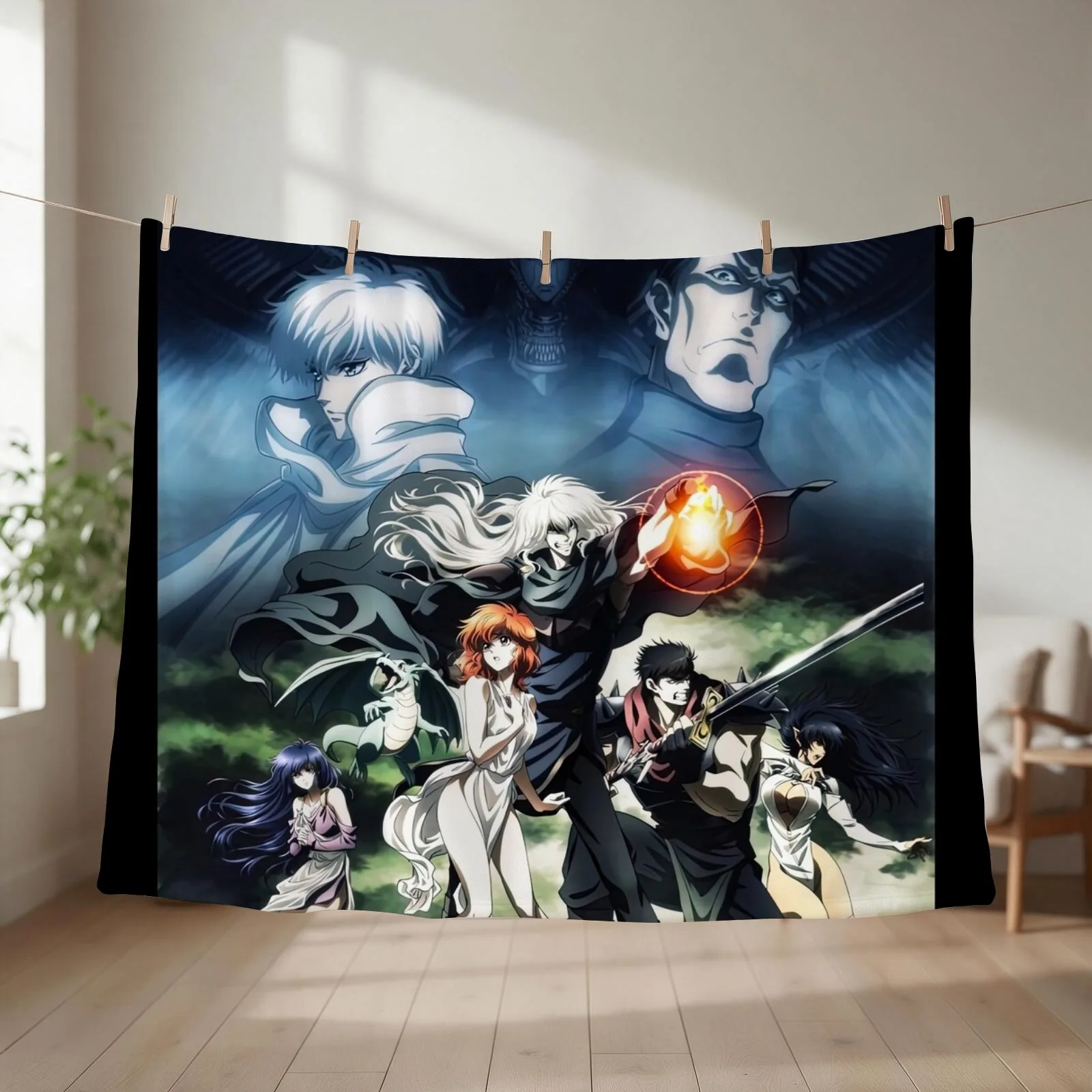 Bastard Dark Schneider Anime Throw Blanket couch cozy soft plush fuzzy picnic outdoor blanket