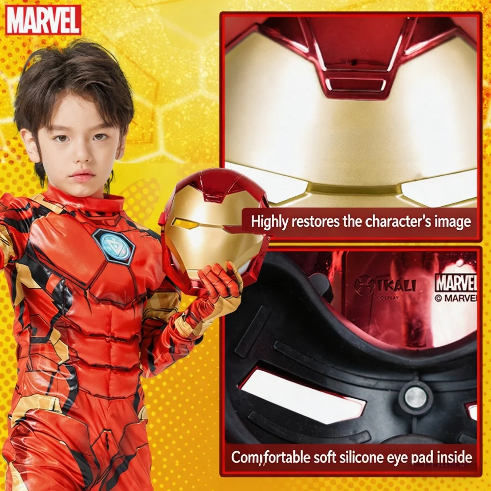 

Genuine Marvel Iron Man & Spider-Man Cosplay Game Unisex Masks Halloween Carnival Dress Up Party Costume Props Gifts Toys