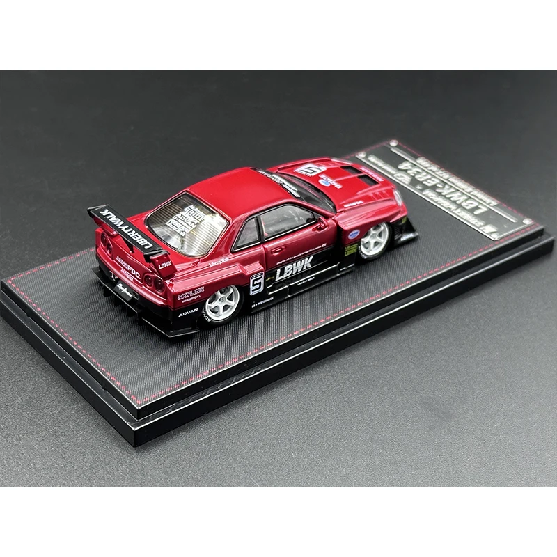 SW в наличии 1:64 Skyline GTR ER34, супер силуэт, открытая капот, литый под давлением, Коллекционная модель автомобиля, миниатюрное уличное оружие