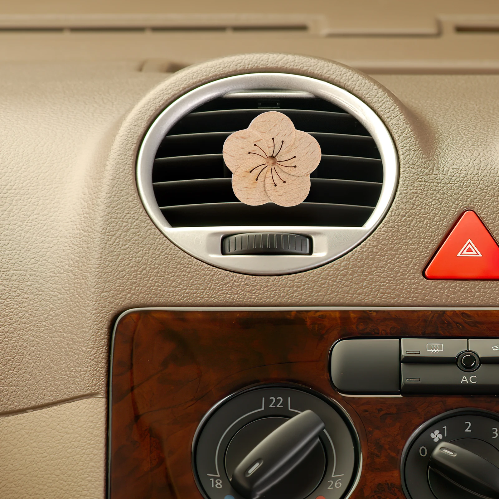 

3pcs Car Vent Clips Set 3 Pieces Car Air Freshener Wood Decor Plum Blossom Beech Walnut Decorations For Women Dashboard Aroma