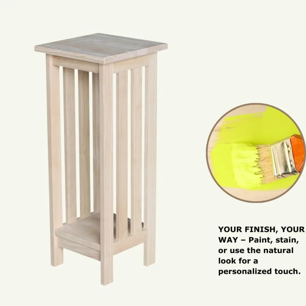 IC International Concepts Mission Plant Stand Solid Real Wood, Sturdy Parawood, Balcony/Kitchen/Dining/Bedroom/Living, 30 Inch,