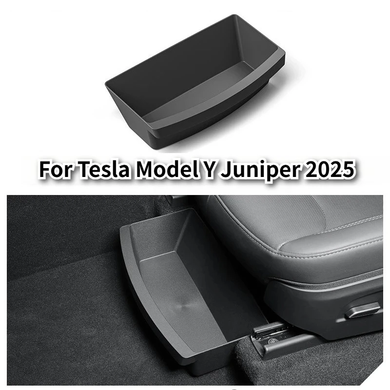 

For Tesla Model Y Juniper/Launch 2025 Under Seat Storage Box Accessories Drawer Type Organizer Storage Front Seat Lower Box Cas