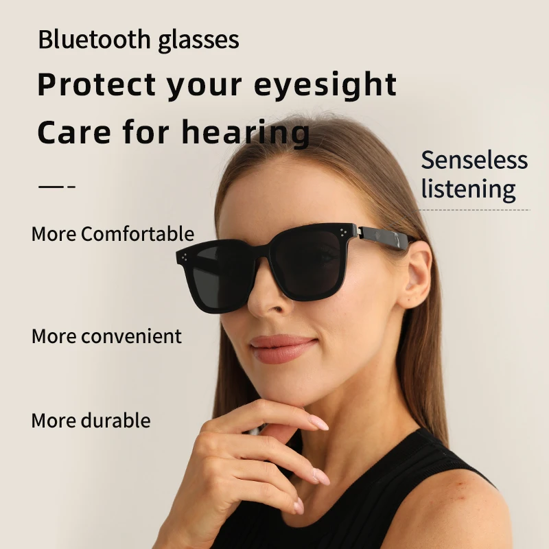 Smart Glasses Wireless BT 5.1 Sunglasses Outdoor Smart Hands-Free Call Stereo Music Headphone Anti-Blue Eyeglasses