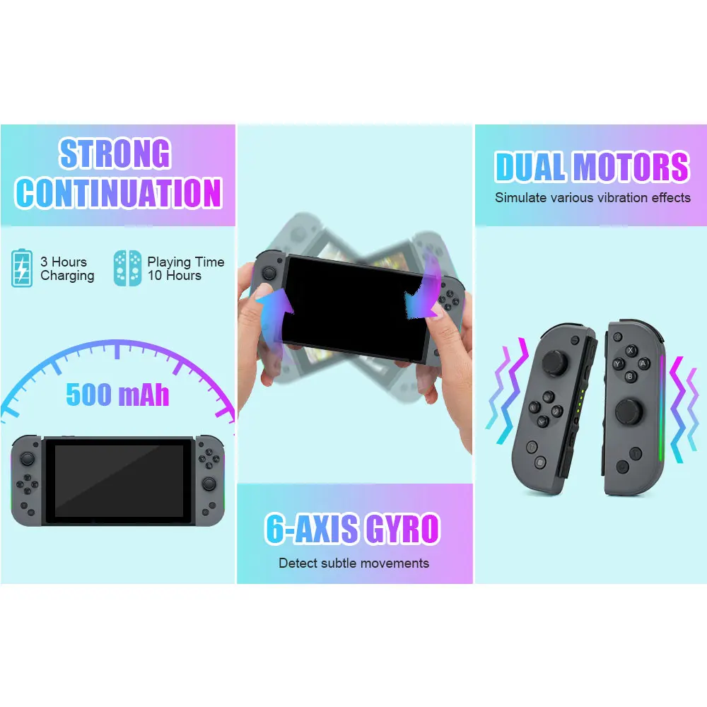 Imagem -04 - Esquerda e Direita Substituição Joycon para Switch Lite Oled Joy Pad Controlador com Luz Joypad com Wake-up