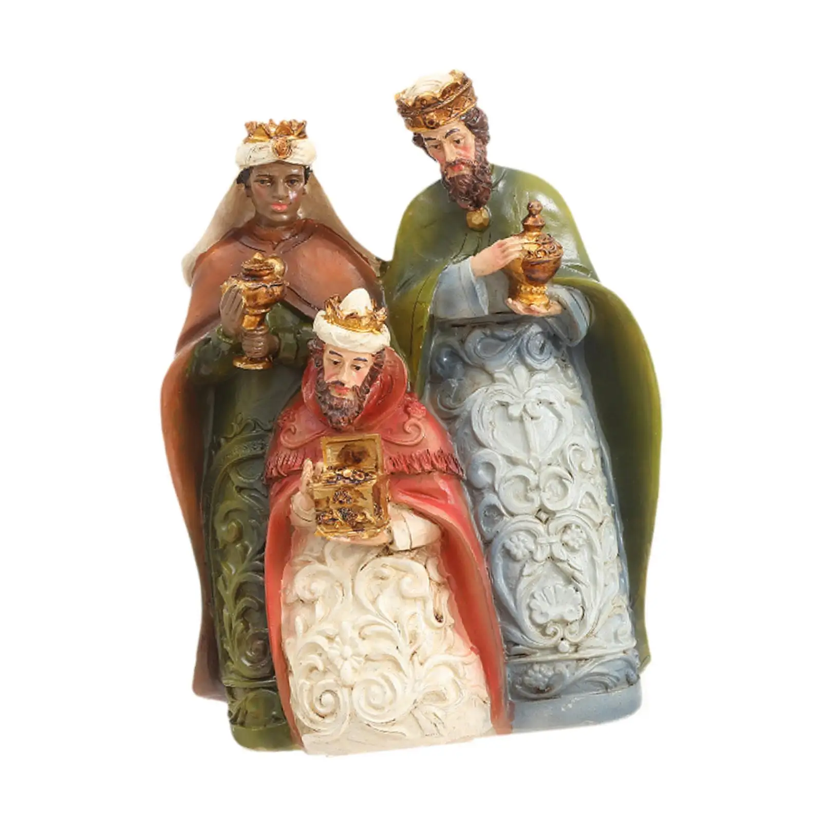 Christmas Figurine Nativity Scene Figure,Decorative Resin Religious Collectible Tabletop Sculpture,Desktop Statue for Holiday