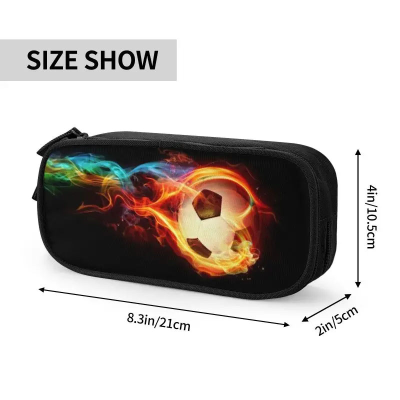 Kawaii Fußball Ball Flammen Bleistift Fall für Mädchen Jungen Große Lagerung Fußball Flaming Bleistift Tasche Schule Liefert