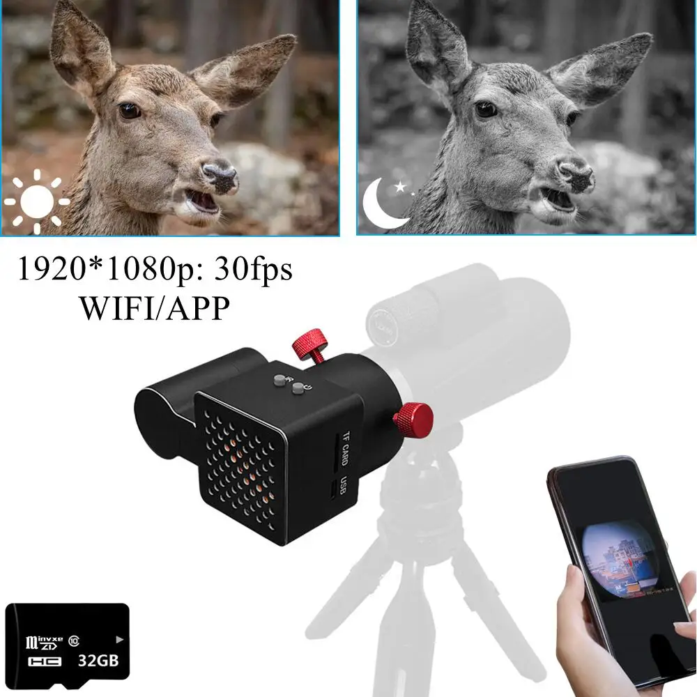 Night Vision Telescopes Recorder APP Infrared Apparatus 1080P 350M Metal Shockproof for Binoculars Monocular Bird Watching Scope