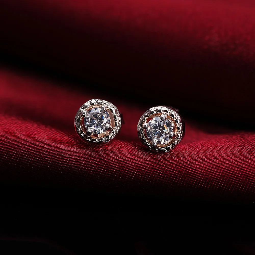 Hot new high quality 925 Color Silver personality crystal stud Earrings Women party Jewelry Ear studs fashion Christmas Gifts