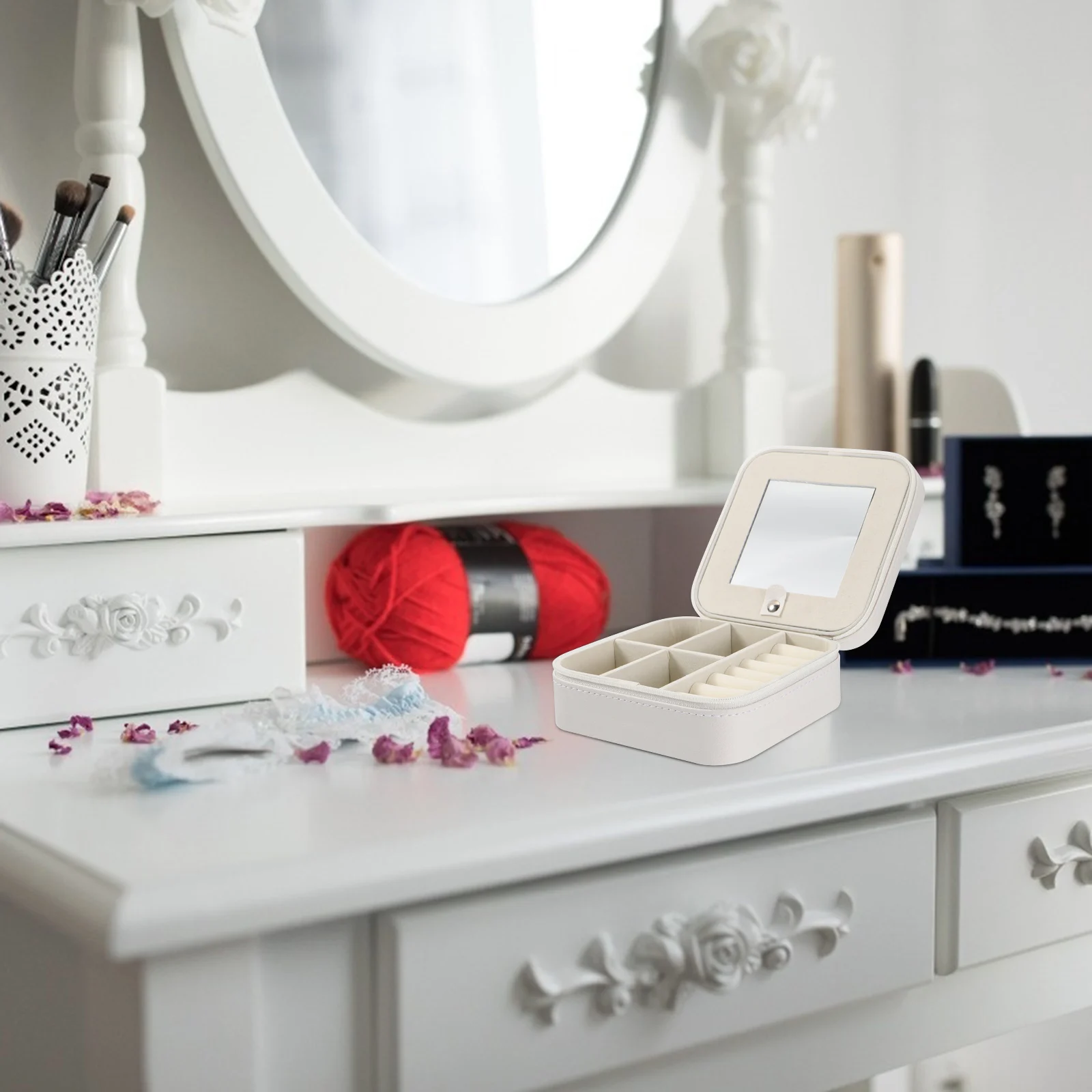 Jewelry Box Display Case Storage Container ganizer Earring St Holder Portable Desktop Dustproof Scratch Resistant Premium