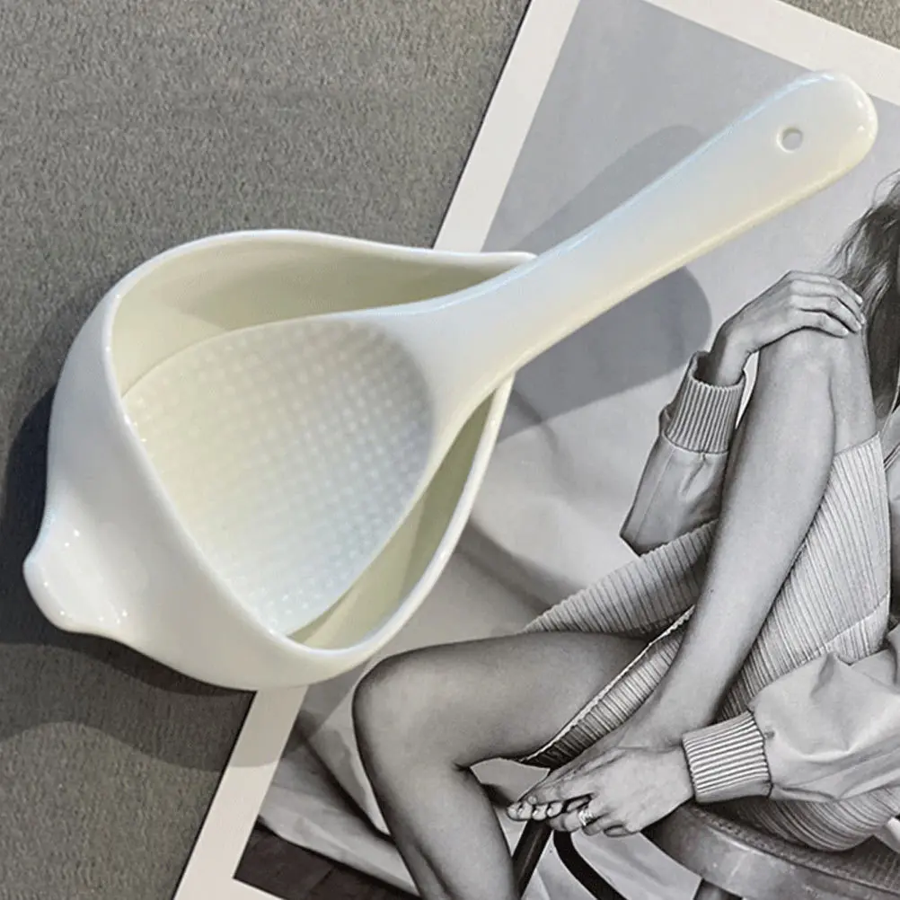 

1Pcs Ceramic Rice Spoon Holder Decorative Kitchen Utensil Organizer Multi-Function Spoon Container Stand Salad Bowl