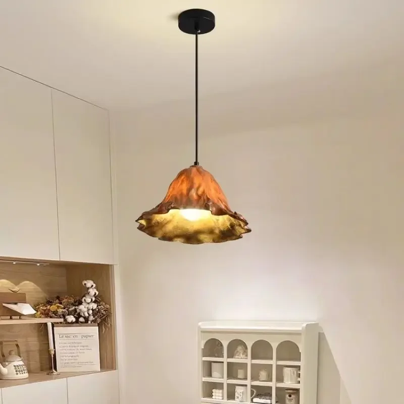 SANDYHA Nordic Pendant Light Lotus Leaf Resin Chandelier Led Lamps Dining Table Lighting for Living Room Bedroom Decoration Home