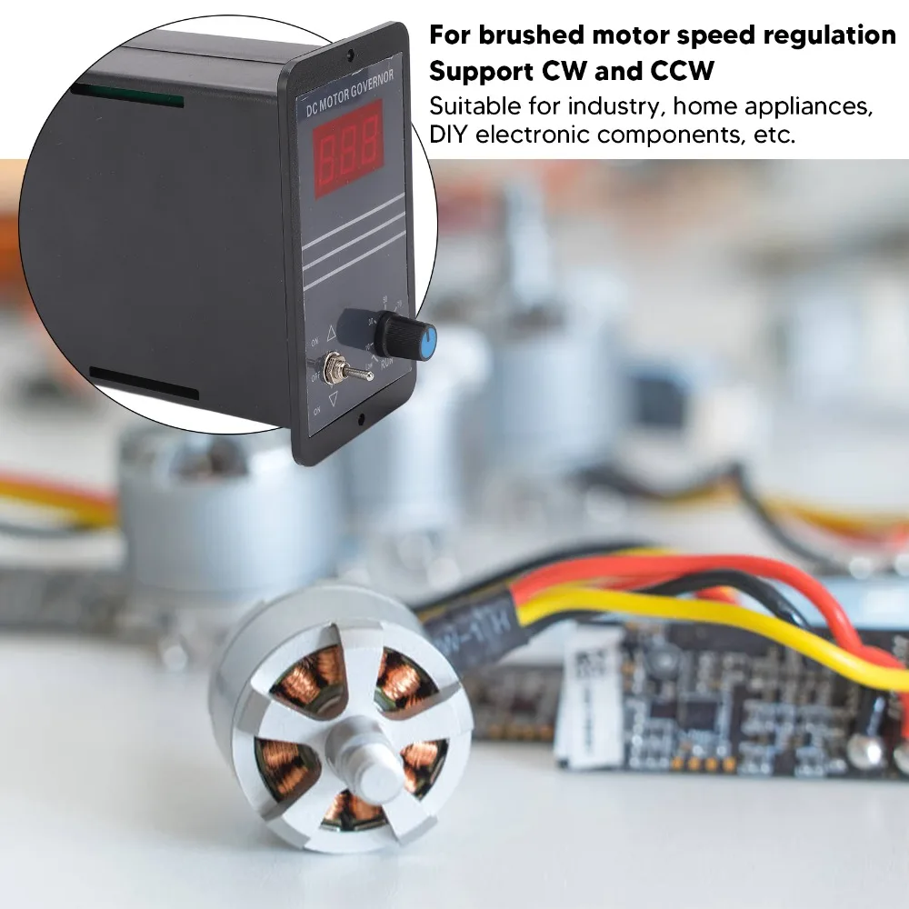 12-36V Voltage DC Motor Speed Controller Digital Display 60A Current PWM Motor Controller CW CCW Rotation PWM Stepless Control