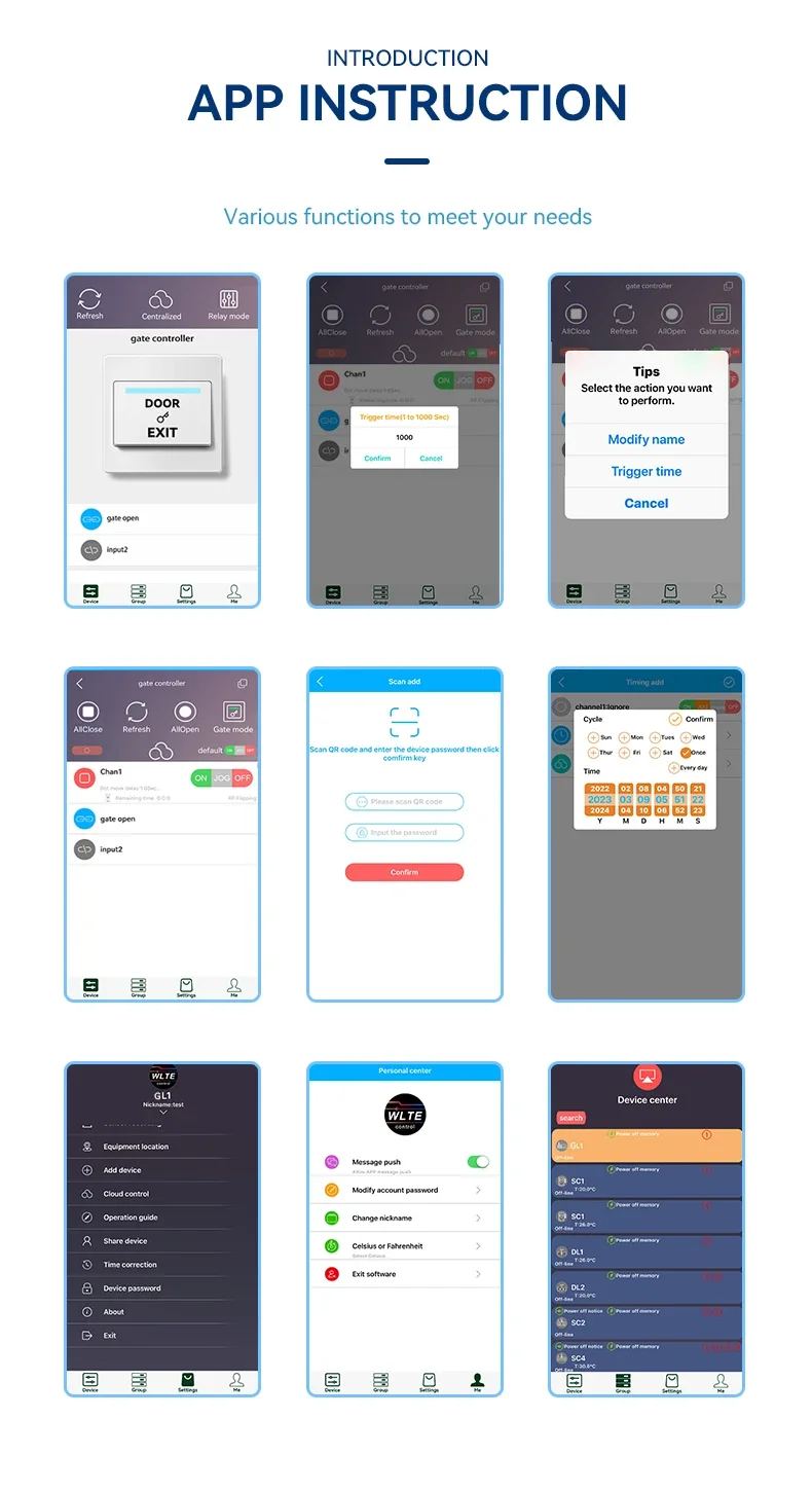 4G GSM Wireless Gate Opener Controller GL1-WLTE Smart Relay ON/OFF Switch Remote Control Garage Gate Opener