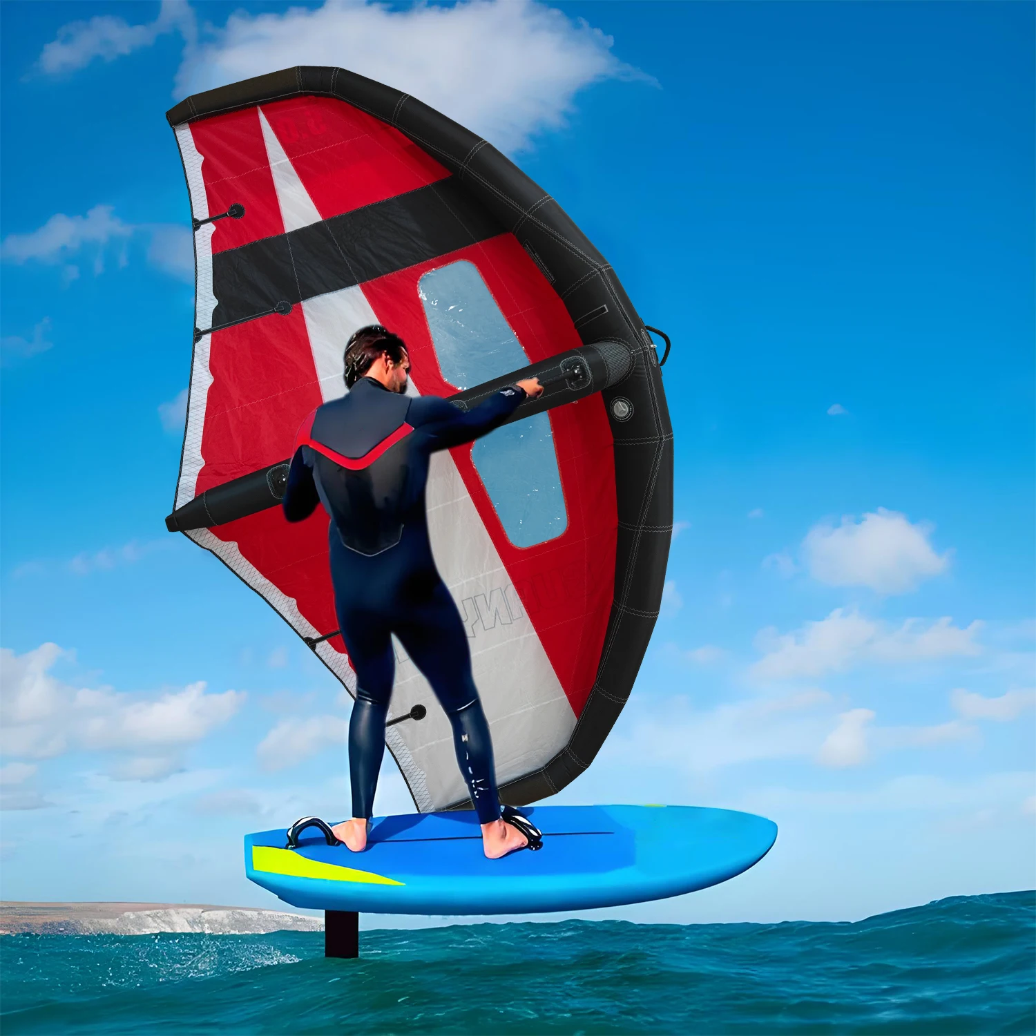 Inflatable Foil Wing With Windows 5m² Carbon Foil Hydrofoil Surfboard 5M Inflate Kite Foil Wing , Wing Wind Surf Hydrofoil