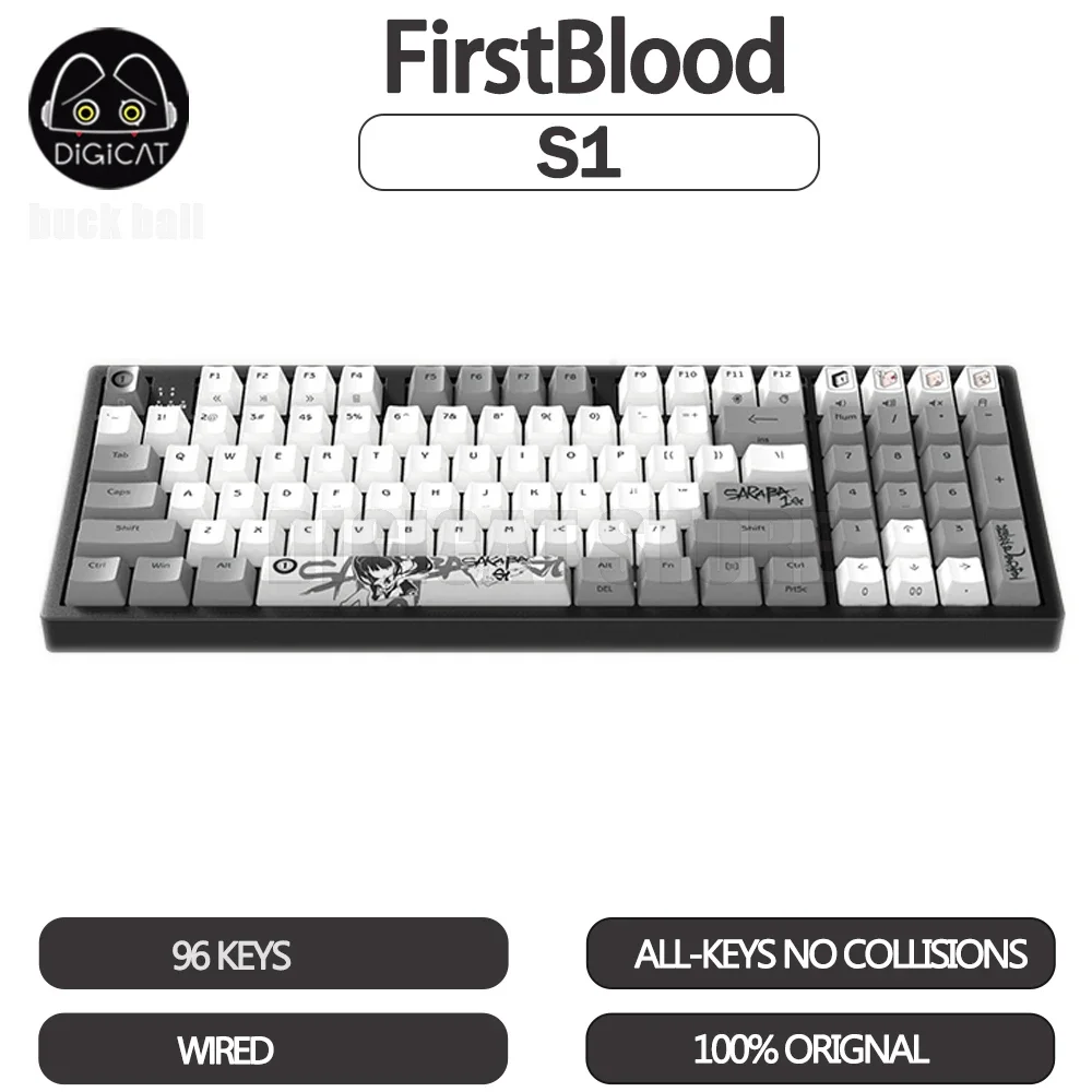 FirstBlood S1 Mechanical Gaming Keyboards 96 Keys Wired Keyboard Rgb Backlight Keyboard Keycaps PBT Office Gamer Keyboard Gifts