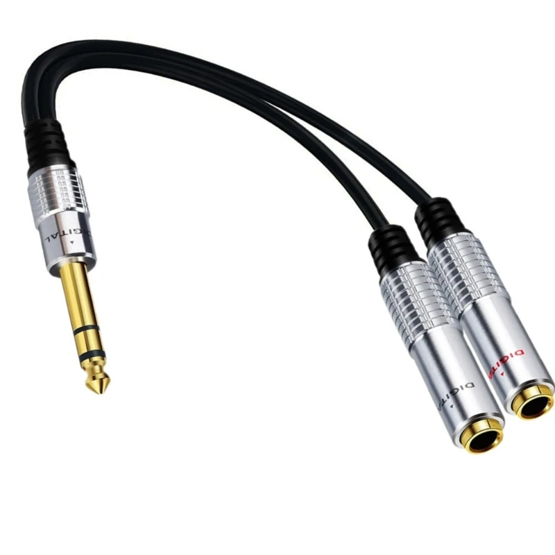 6.35mm 1/4 inch TRS Stereo to Dual 1/4 inch TS-Mono Y-Splitter Cable