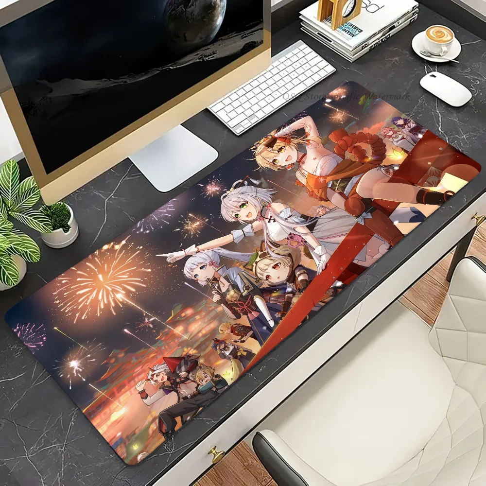 G-Genshin I-Impact Mousepad, Mouse Mat, Desk Pad com Pad, Acessórios para Jogos, Prime Gaming, XXL, Teclado Pad, Padding Mat