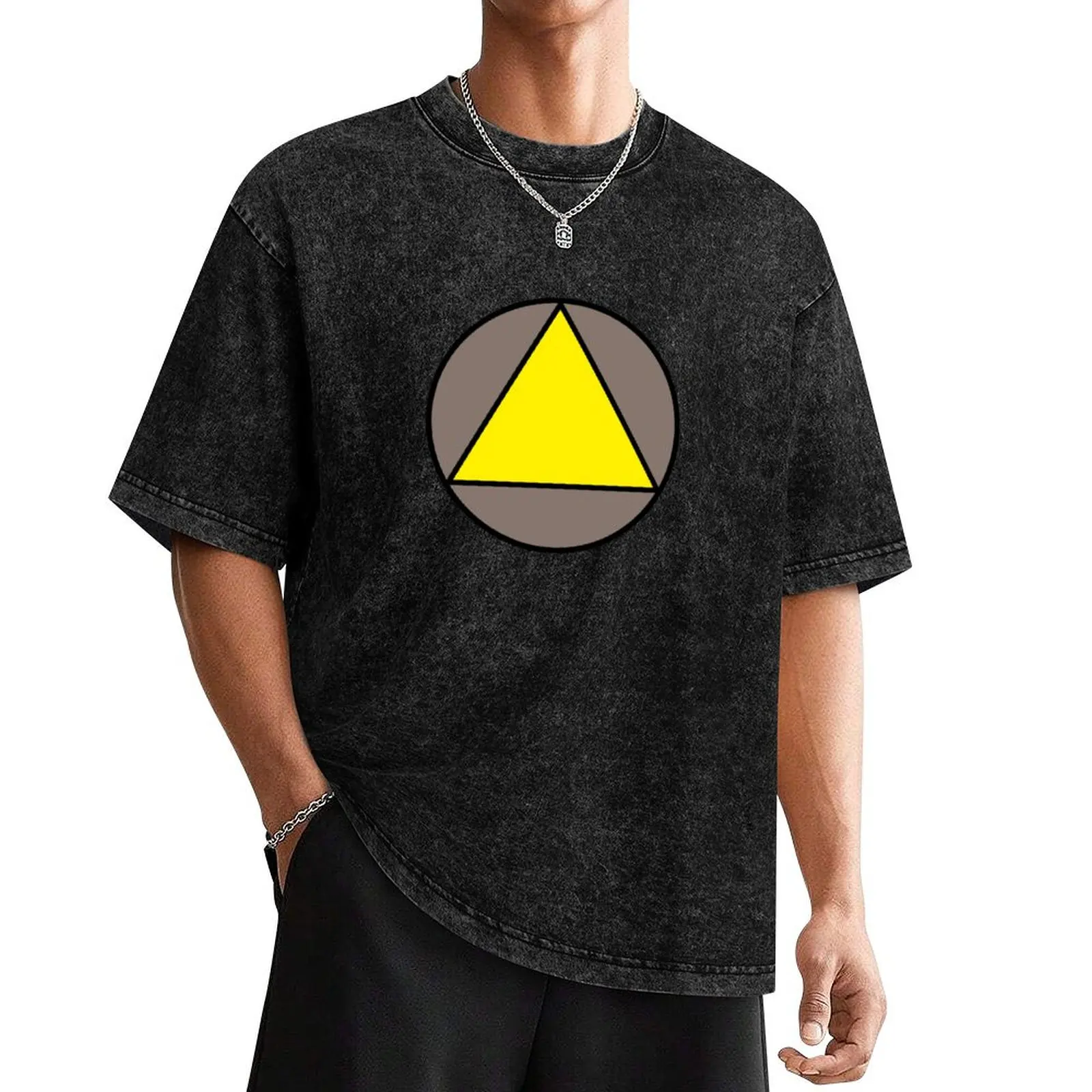 Yellow Triangle T-Shirt vintage clothes plus sizes Aesthetic clothing vintage t shirts mens t shirts pack