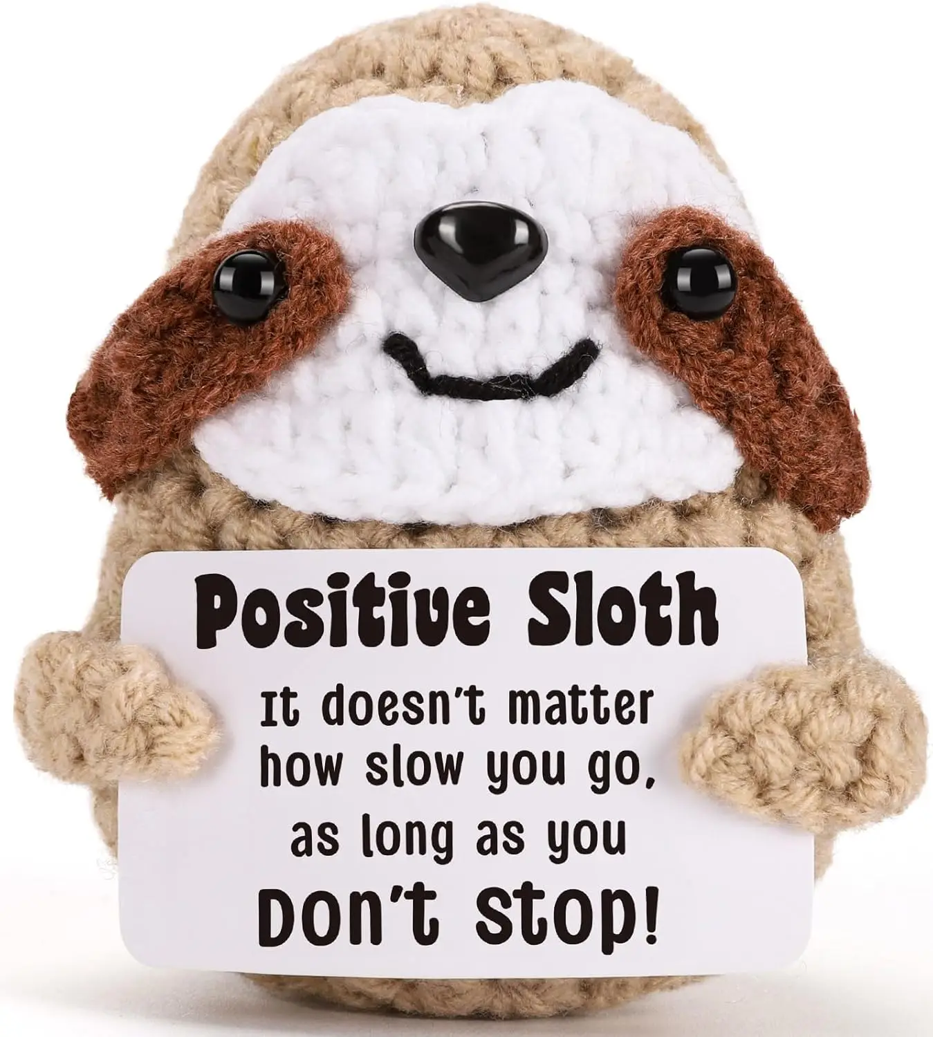 Inspirational Positive Crochet Sloth Doll Home Room Decoration Cute Handmade Knitted Sloth Animal Ornament Christmas Party Gift