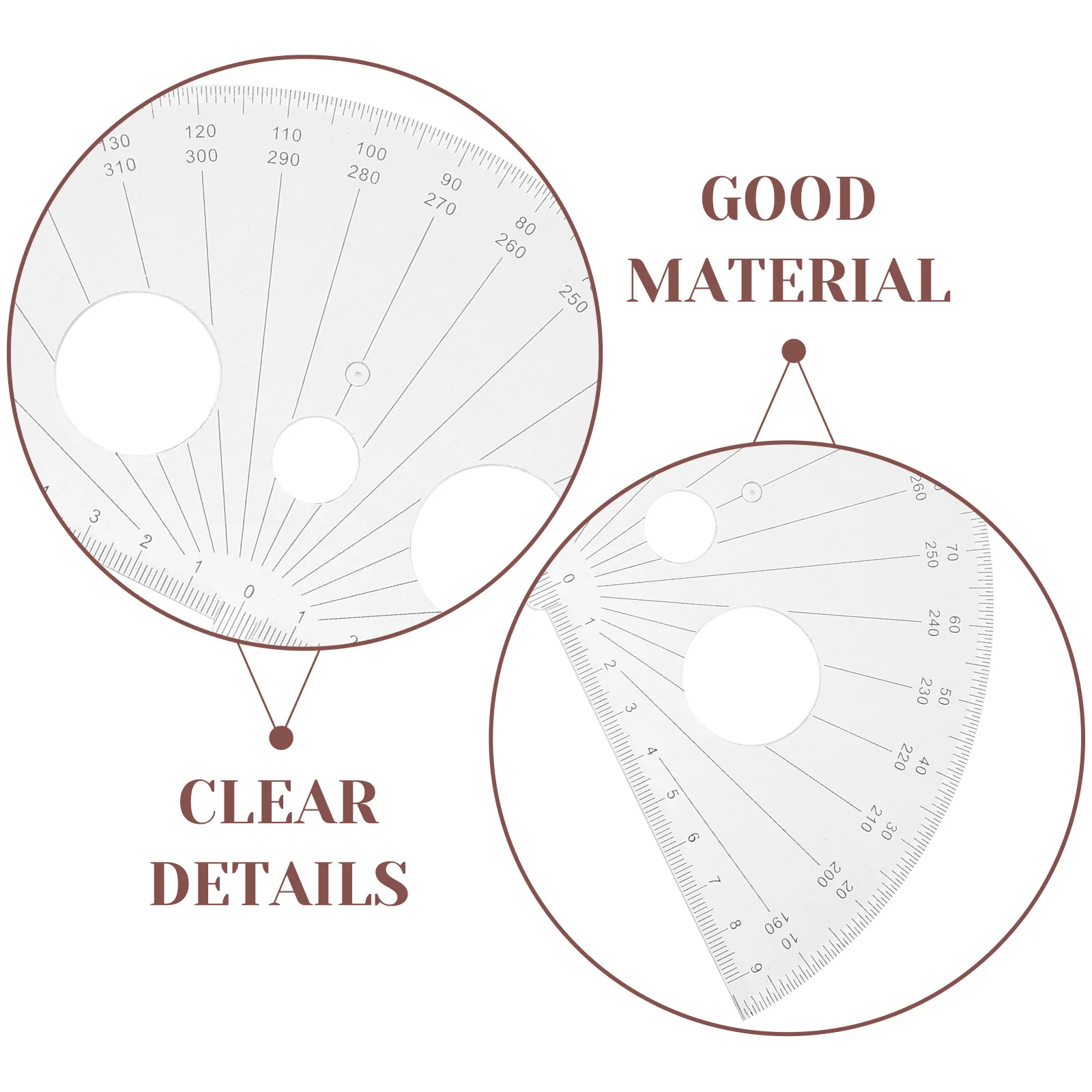 3pcs Multifunctional Protractor 180 Degree Clear Plastic Angle Ruler For Drawing Measuring Tool Student Geometry Math Use