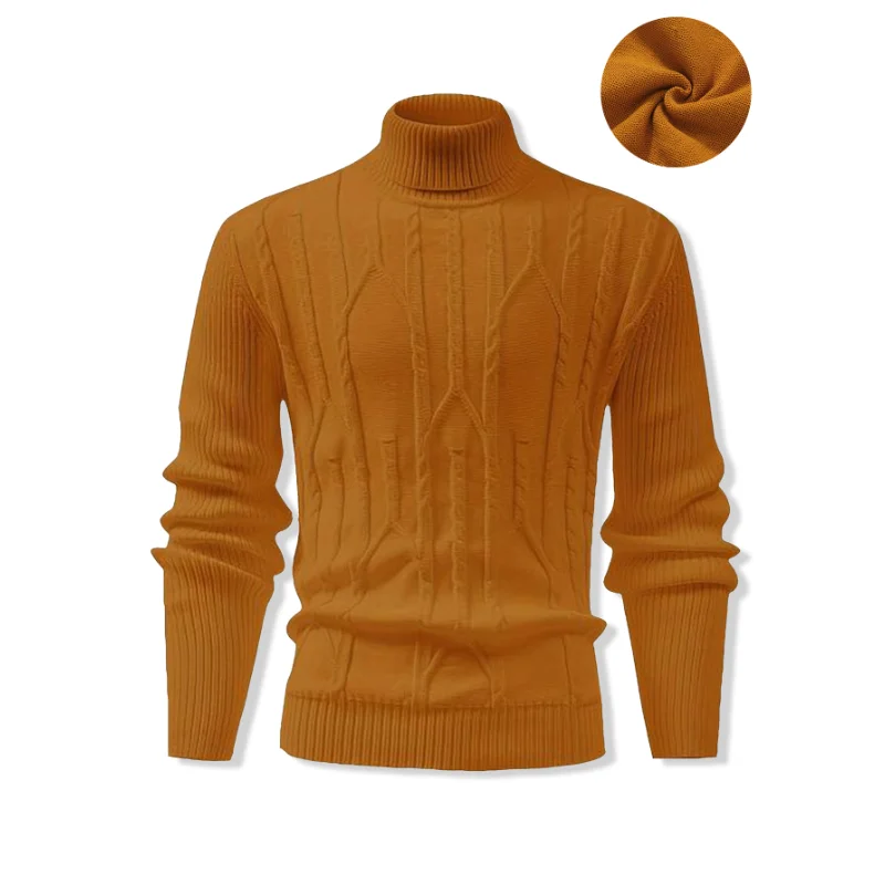 Maglione a collo alto lavorato a maglia inferiore per uomo Top pullover interno termico sottile