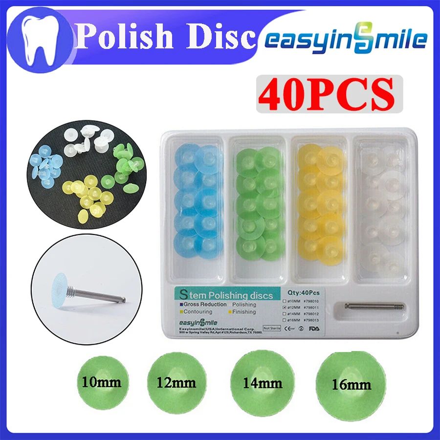 40Pcs Dental Polishing de polimento Discs Gross Reduction Contouring Mandrel Stripes Set Dental Materials