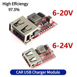 1 pcs/5 pcs 6-20 V/24 V DC-DC Buck Step Down Converter 20 V 24 V Naar 5 V 3A AUTO USB Lader Module 12 v 5 v Voedingsmodule